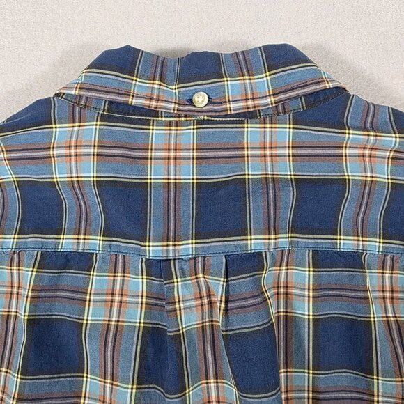 J Crew Shirt Mens L Blue Gray Check Button Down 2-Ply 100% Cotton - Picture 4 of 10